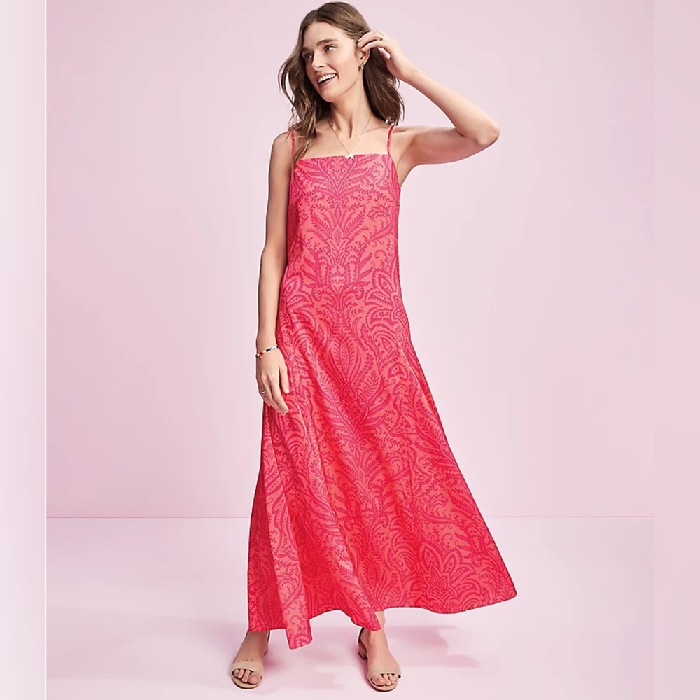NWT LOFT Paradise Peach Floral Slip Dress